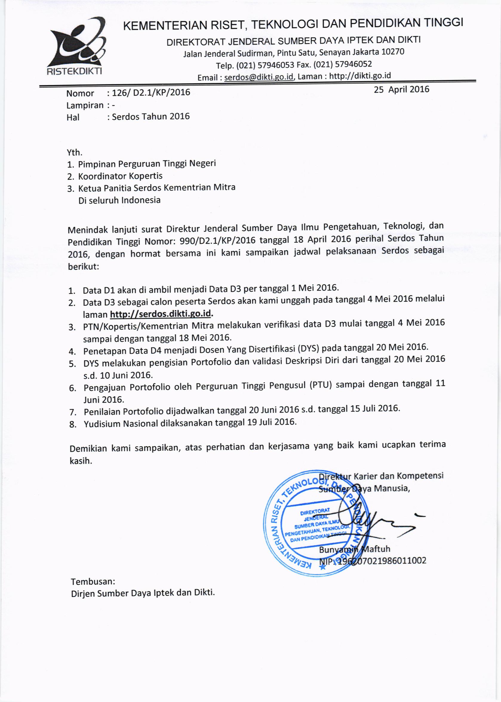 Jadwal Sertifikasi Dosen (serdos) 2016